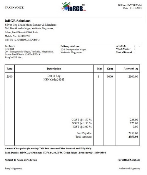 Green Classic invoice template