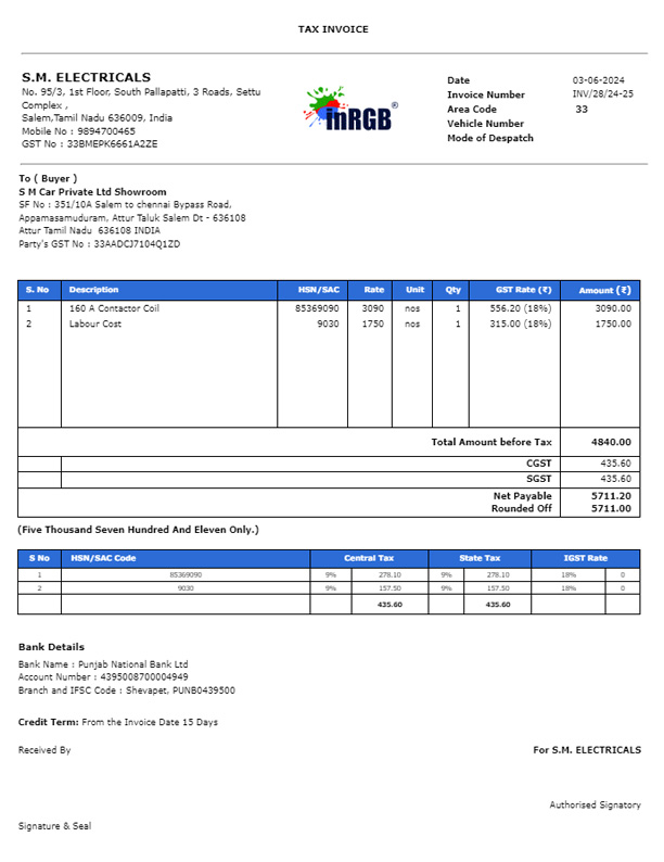 Ruby Red invoice template