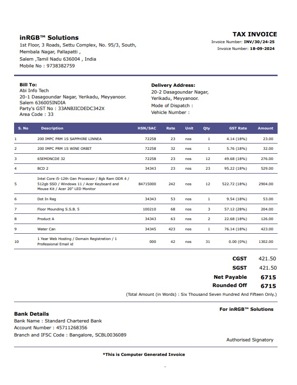 Twilight invoice template